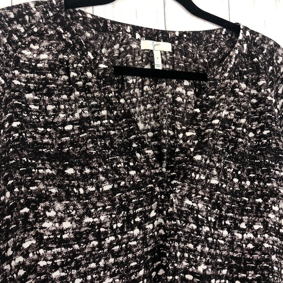 Joie 100% silk brown cream blouse - Picture 3 of 5